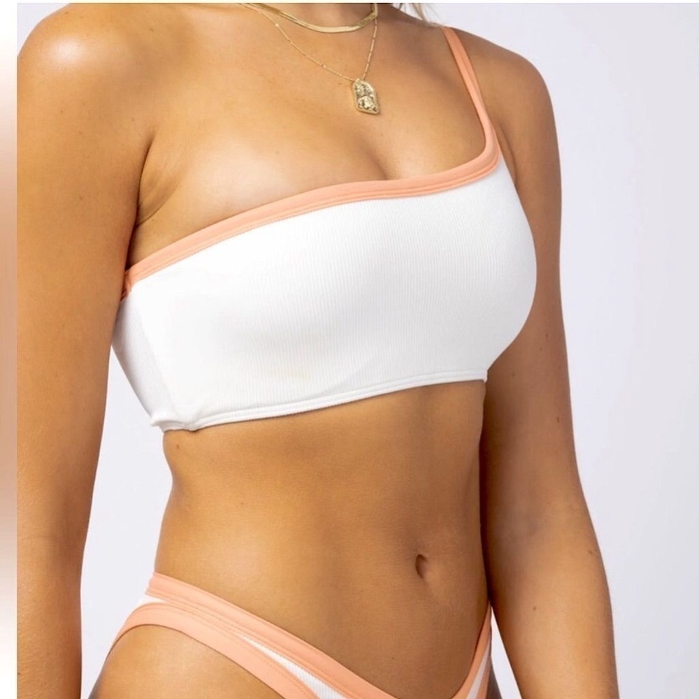 L*Space Ribbed Axel Bikini Top Cream Tangy NWT Small